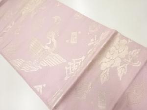 アンティーク　花鳥模様織出し袋帯（材料）